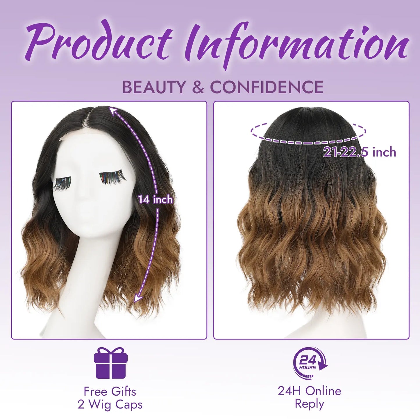 Short Wavy Lace Hairline Wig – Natural Hairline