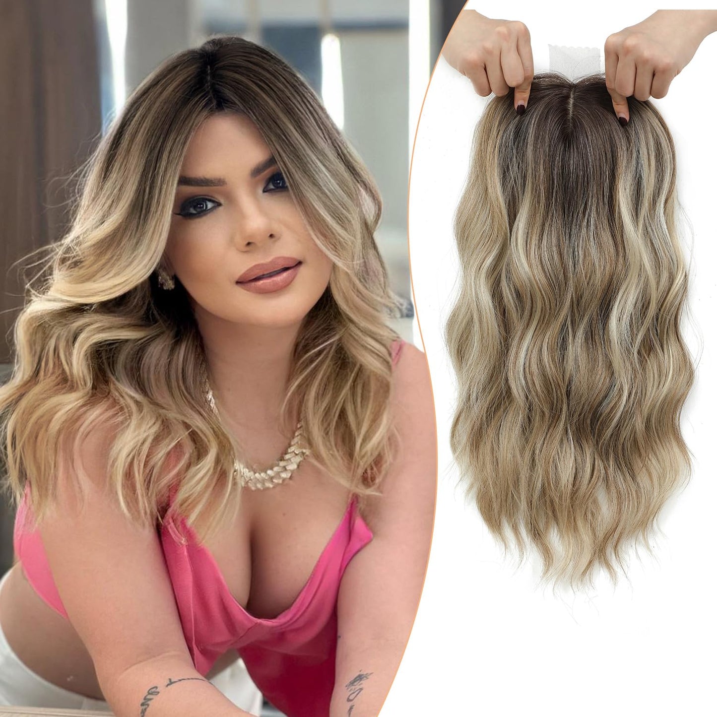 ⚡ Final Hours –💥2026 New Lightweight & Breathable Wavy Hair Topper