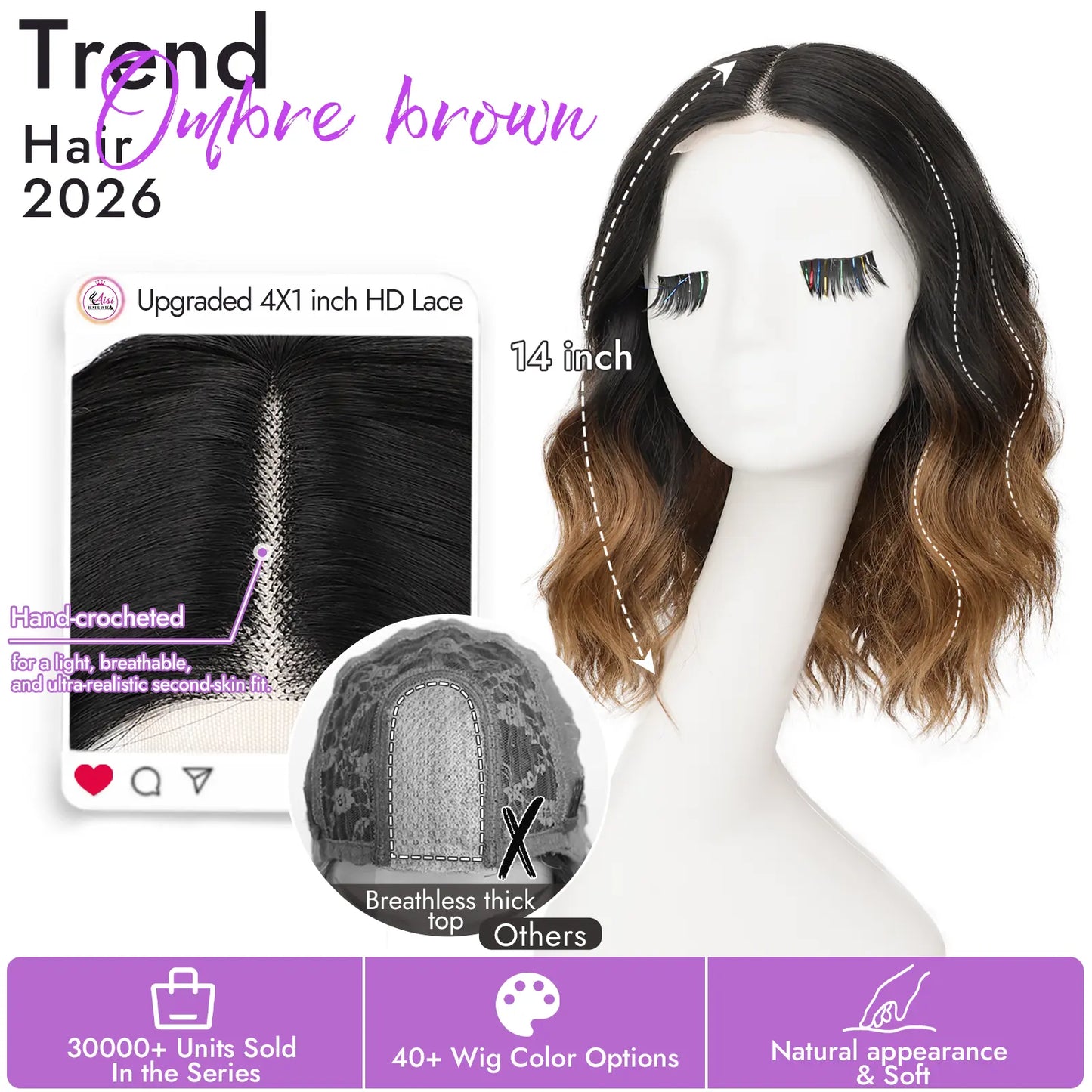 Short Wavy Lace Hairline Wig – Natural Hairline