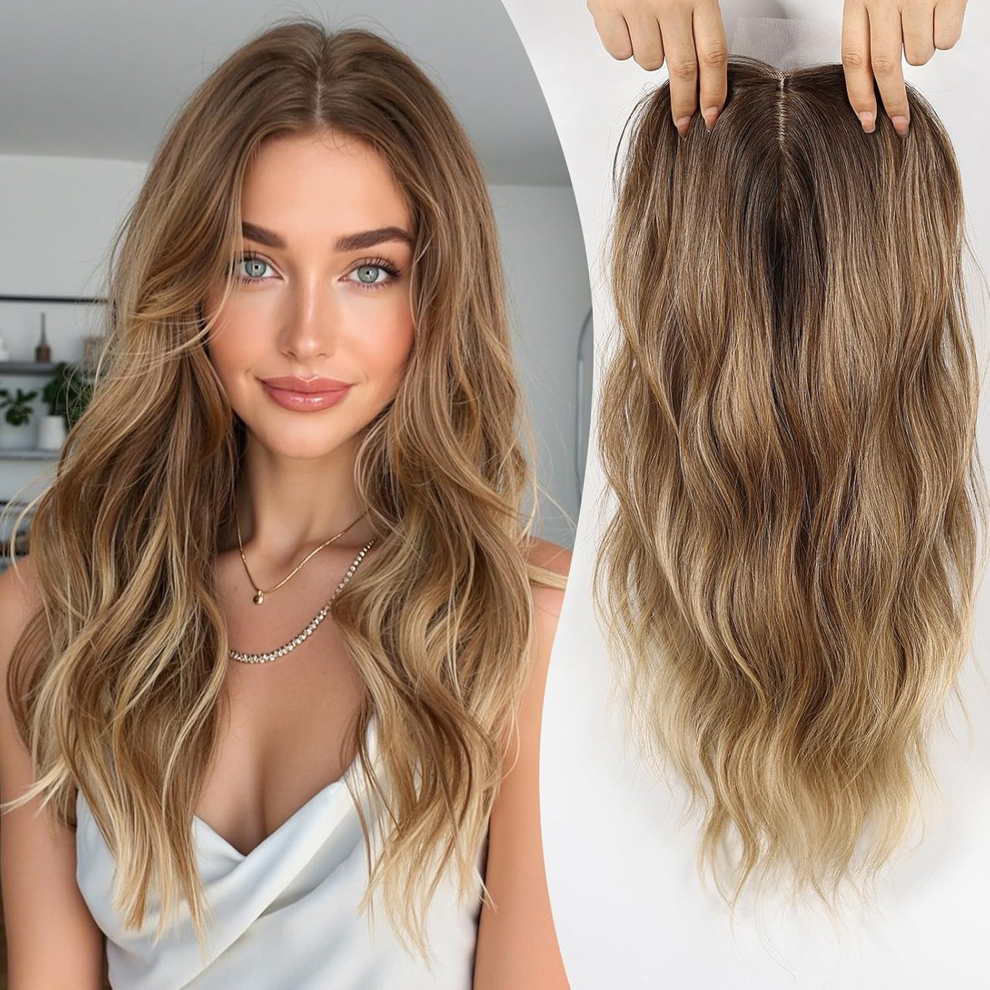 ⚡ Final Hours –💥2026 New Lightweight & Breathable Wavy Hair Topper
