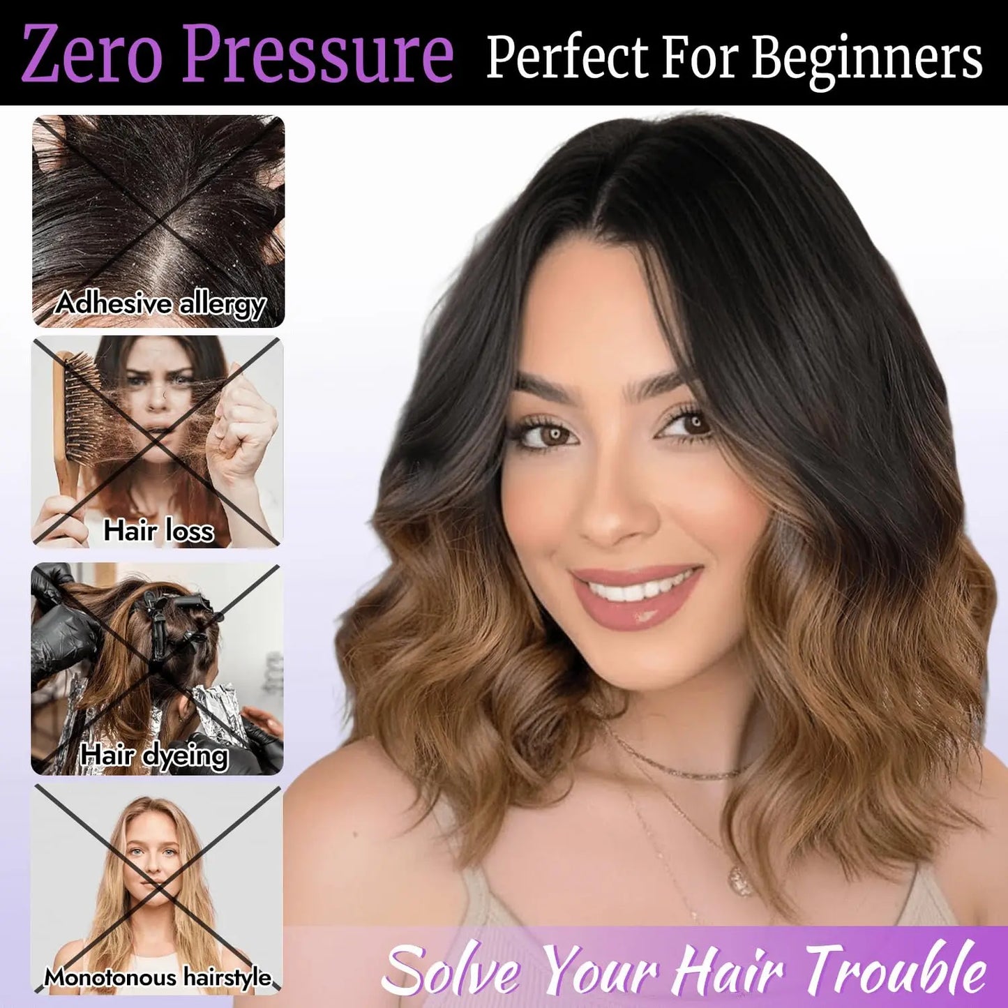 Short Wavy Lace Hairline Wig – Natural Hairline