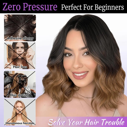 Short Wavy Lace Hairline Wig – Natural Hairline